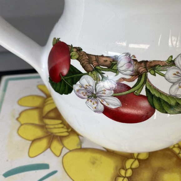 Vintage Italy Pitcher Creamer Abbiamo Tutto by Spigarelli Cherry Blossom Fruit - Picture 2 of 9